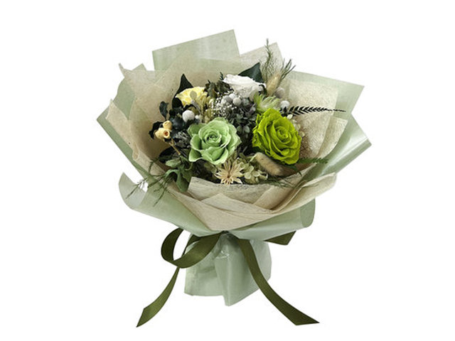 Preserved Forever Flower - Mocha Green Collection Preserved Rose Bouquet 0303A7 - PT0303A7 Photo